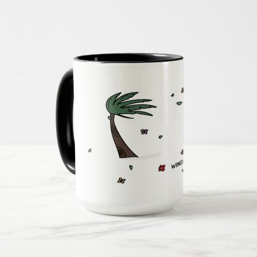 キテボード/キテサーフィン – 風が至る所にある マグカップ (正面左)