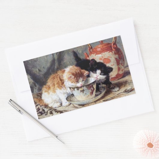 キテンス&クリームヴィンテージアートヘンリエットロナーナイフ 長方形シール (封筒)