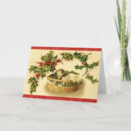 キテンズ コージー アット クリスマスタイム レストアード ヴィンテージ シーズンカード