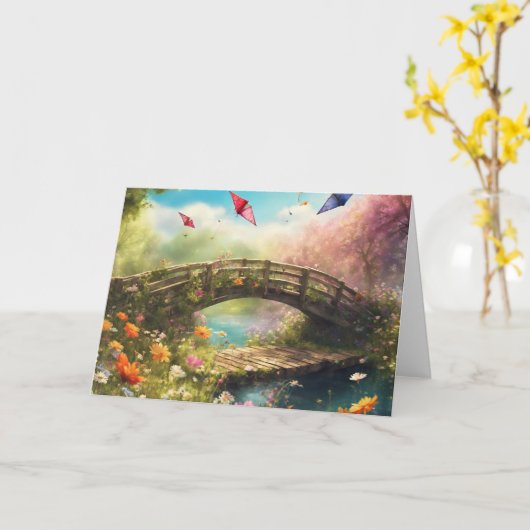 キテ飛んでいるス カード (黄色い花)