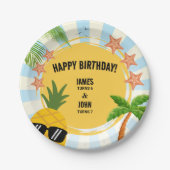 キディサマーテーマバースデーパーティー紙プレート ペーパープレート (正面)