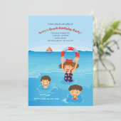 キディビーチ誕生日パーティーへの招待 招待状 (スタンド正面)