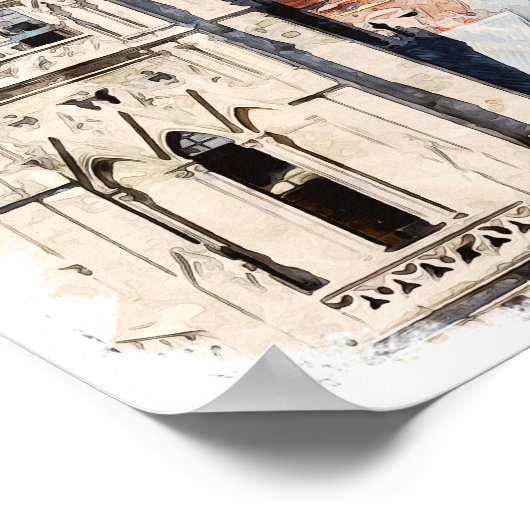 キトエクアドルウォーターカラーヴィンテージトラベル ポスター (角)