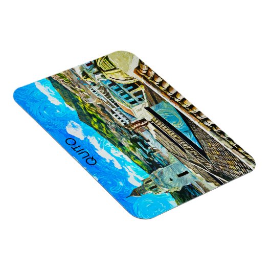 キトエクアドルシティイラストレーション マグネット (右側)