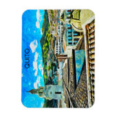 キトエクアドルシティイラストレーション マグネット (縦)