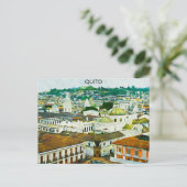 キトエクアドル水彩画イラストレーションはがき ポストカード (スタンド正面)