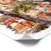 キトエクアドル都市景観 ポスター (角)