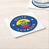 キトエクアドル スクエアペーパーコースター (アングル)