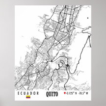 キト，エクアドル道路地図アート – Earth Tones
