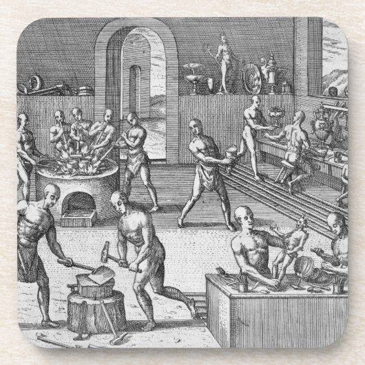 キト、fのAtahualpaの金細工人の研修会 コースター (正面)