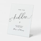 キドスのサインのためのミニマル結婚リストスクリプト 台座サイン (正面)