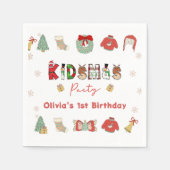 キドマスパーティーウィンタークリスマス誕生日ナプキンス スタンダードカクテルナプキン (正面)