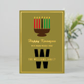 キナラキャンドルハッピークワンザモノグラムファミリー名 箔シーズンカード (立ち正面)