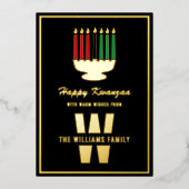 キナラキャンドルモノグラムファミリーネームハッピークワンザ 箔シーズンカード (正面)