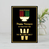 キナラキャンドルモノグラムファミリーネームハッピークワンザ 箔シーズンカード (立ち正面)