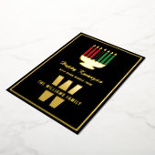 キナラキャンドルモノグラムファミリーネームハッピークワンザ 箔シーズンカード (回転した状態)