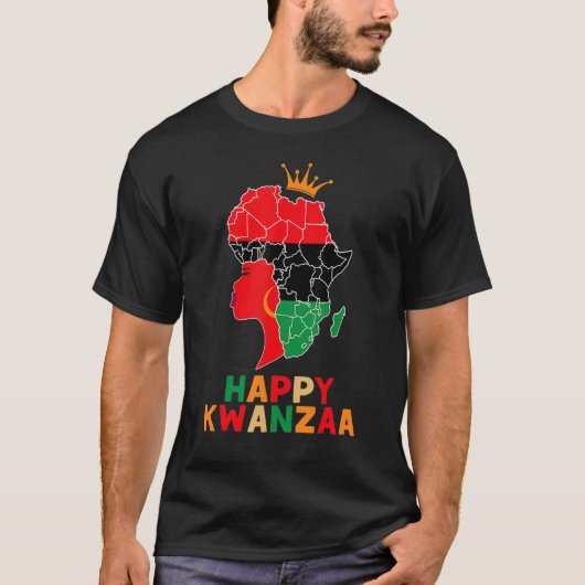 キナーラ7つの原則アフリカ系アメリカ人クワンザA Tシャツ (正面)