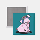 キニアートかわいらし豚 マグネット (正面/裏面)