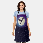 キニアートこうもりハロウィーン エプロン (着用した状態)