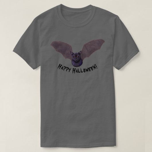 キニアートこうもりハロウィーンTシャツ Tシャツ (デザイン正面)