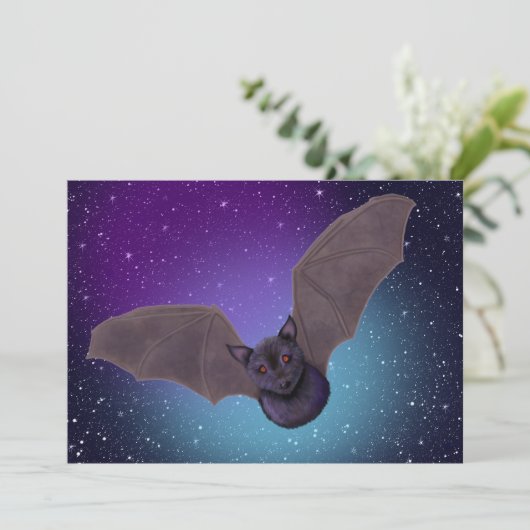 キニアートこうもりハローウィンパーティ招待状 サンキューカード (スタンド正面)