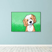 キニアートアプリコットゴルデンドードル キャンバスプリント (インサイチュ (ウッドフロア))