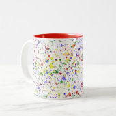 キニアートアーティス絵を描トが飛び交う ツートーンマグカップ (正面左)