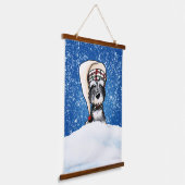 キニアートウィンターシュナウザーぶら下がったズタペストリー 吊り下げ型タペストリー (傾斜あり)