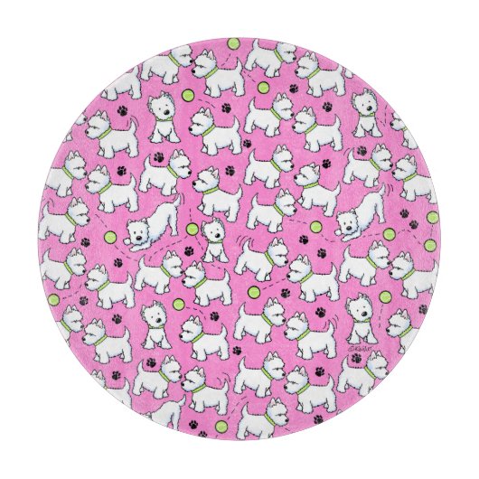 キニアートウェスよくはしゃぐティズ カッティングボード (正面)