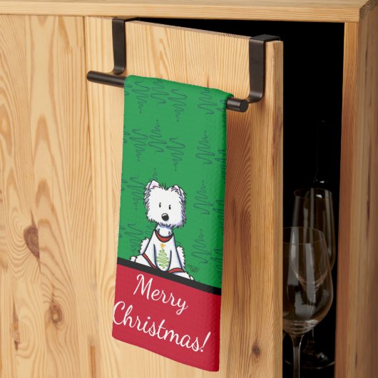 キニアートウェスティクリスマス キッチンタオル (三つ折り)