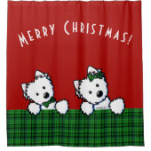 キニアートウェスティクリスマス シャワーカーテン (正面)
