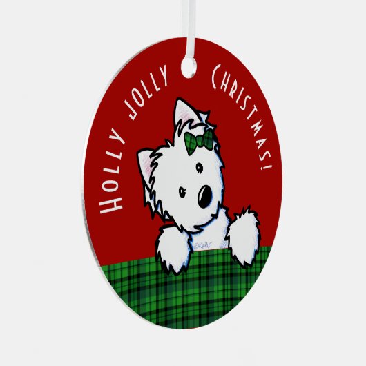 キニアートウェスティクリスマス メタルオーナメント (正面右)