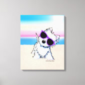 キニアートウェスティテリアービーチドッグ キャンバスプリント (正面)