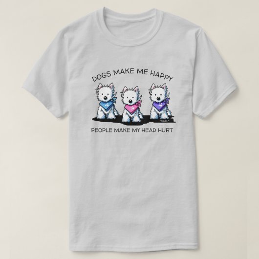 キニアートウェスティトリオ愛犬家Tシャツ Tシャツ (デザイン正面)