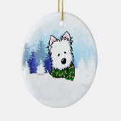 キニアートウェスティドグクリスマス セラミックオーナメント (右)