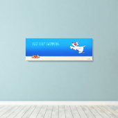 キニアートウェスティホワイトテリア海 キャンバスプリント (インサイチュ (ウッドフロア))