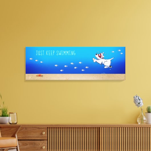 キニアートウェスティホワイトテリア海 キャンバスプリント (インサイチュ (リビング))