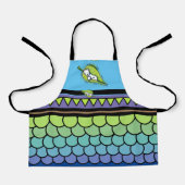 キニアートウェスティライブグリーンオールオーバープリントエプロン エプロン (正面)