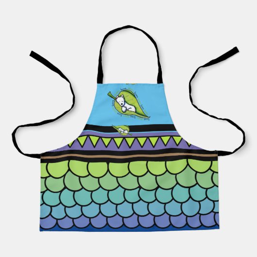 キニアートウェスティライブグリーンオールオーバープリントエプロン エプロン (正面)