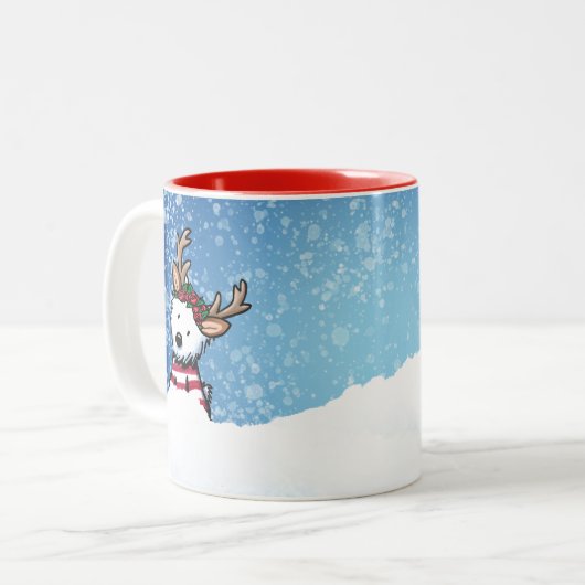 キニアートウェスティートインディアクリスマスマグカップ ツートーンマグカップ (正面左)