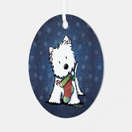 キニアートウェスティーフェスティバルクリスマスメタルオーナメント メタルオーナメント (正面左)