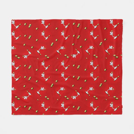 キニアートウェスティーマルティーニフリースブランケット フリースブランケット (正面(横))