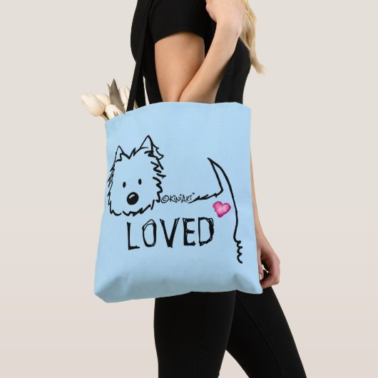 キニアートウェスティーLOVED トートバッグ (クローズアップ)
