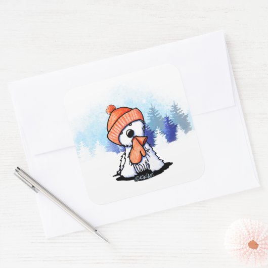 キニアートオレンジウィンターウェスティー スクエアシール (封筒)