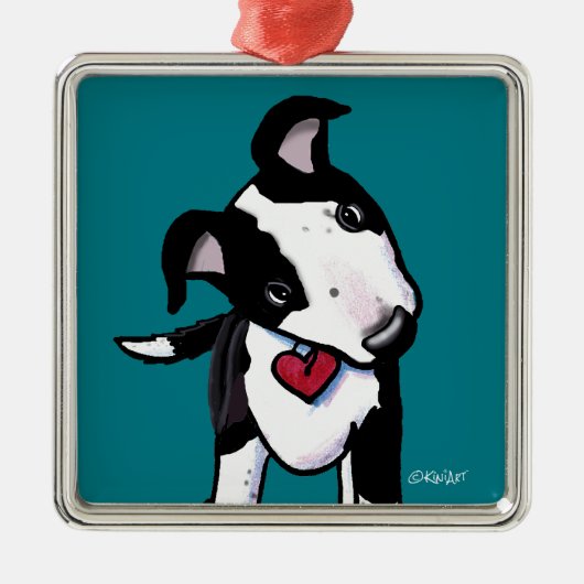 キニアートオーストラリア牛の犬 メタルオーナメント (正面)