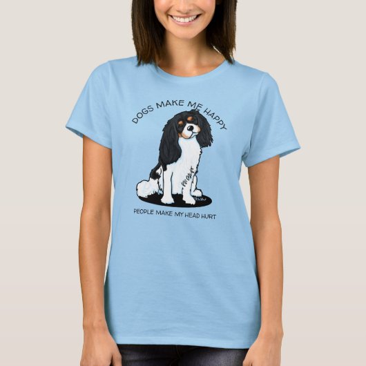 キニアートカバリエスパニエル犬愛犬家Tシャツ Tシャツ (正面)