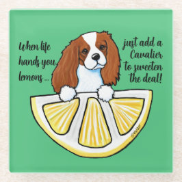 キニアートカバリエールライフレモンズガラスコースター ガラスコースター