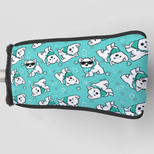 キニアートキューティフェイスウェスティー ゴルフヘッドカバー (正面)