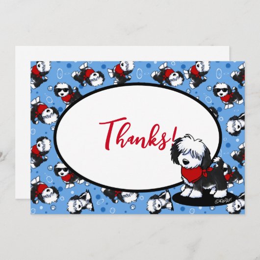 キニアートキューティフェイスハバニーズサンキューカード サンキューカード (正面/裏面)