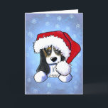 キニアートクリスマスバセットハウンド シーズンカード<br><div class="desc">キニアートクリスマスバセット犬PUPアーティストのコンテンポラリーキムニレスによる。© Kim Niles,  KiniArt™ - ALL Rights Reserved.</div>